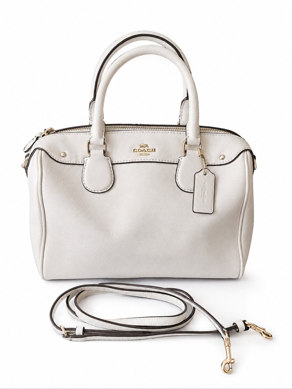 Coach Mini Bennett Leather Satchel In Chalk